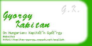 gyorgy kapitan business card